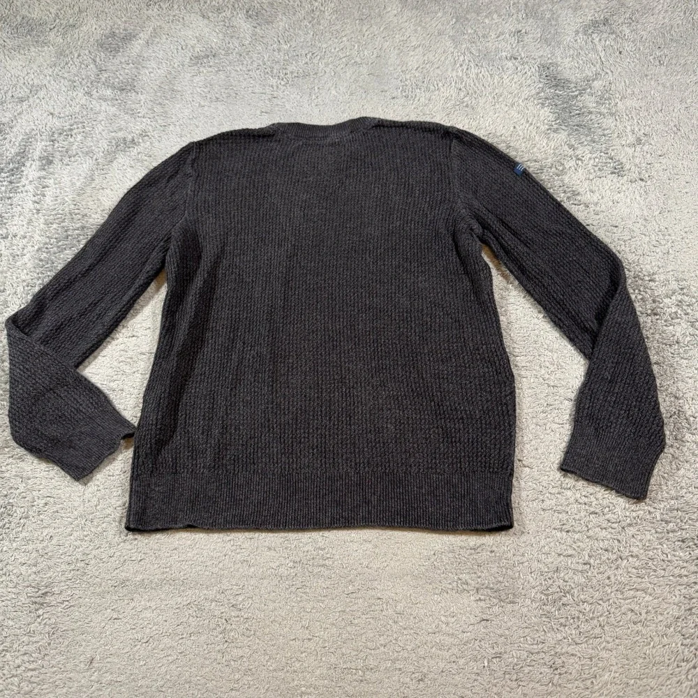 Superdry Mens M Vintage Cotton Knit Sweater Charcoal Grey